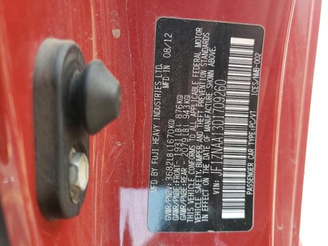 JF1ZNAA13D1709260 - 2013 TOYOTA SCION FR-S RED photo 10