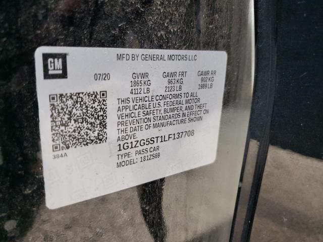 1G1ZG5ST1LF137708 - 2020 CHEVROLET MALIBU RS 黑色 照片 10