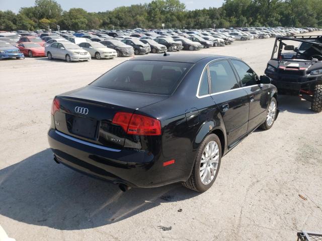 WAUAF78E88A167737 - 2008 AUDI A4 2.0T BLACK photo 4