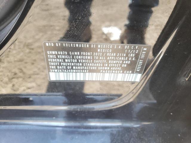 3VW2K7AJ4DM403482 - 2013 VOLKSWAGEN JETTA BASE BLACK photo 10