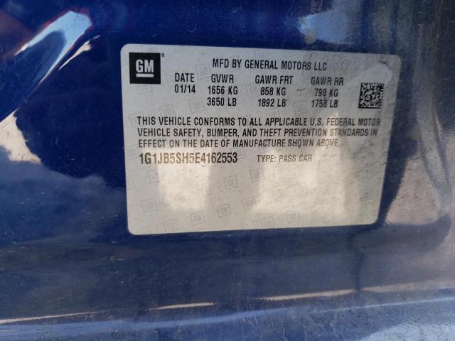 1G1JB5SH5E4162553 - 2014 CHEVROLET SONIC LS 蓝色 照片 10