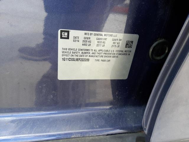 1G11C5SL9EF222209 - 2014 CHEVROLET MALIBU 1LT 蓝色 照片 10