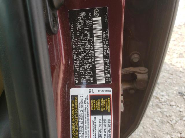 4T1BK1EB8FU141737 - 2015 TOYOTA AVALON XLE PURPLE photo 10