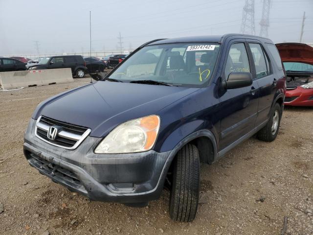 JHLRD68424C001793 - 2004 HONDA CR-V LX BLUE photo 2