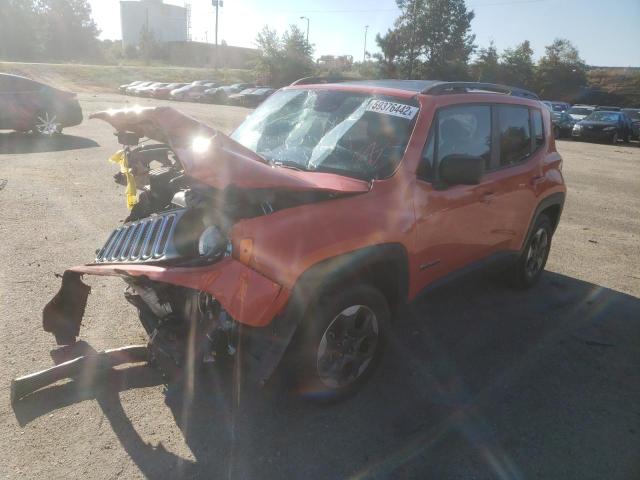 ZACCJAAB1HPF58235 - 2017 JEEP RENEGADE S ORANGE photo 2