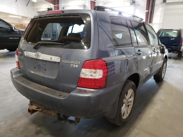 JTEEW21A560030655 - 2006 TOYOTA HIGHLANDER BLUE photo 4