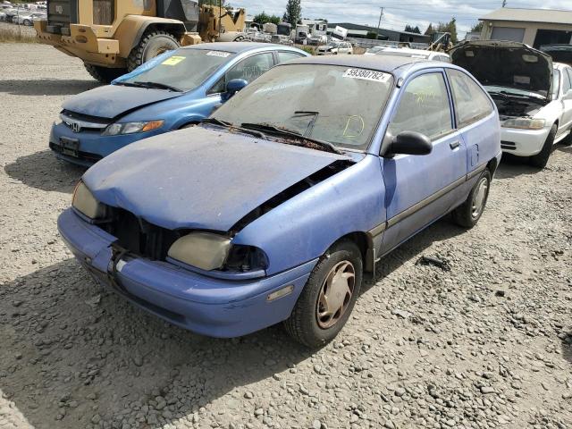 KNJLT05H6T6187312 - 1996 FORD ASPIRE BLUE photo 2