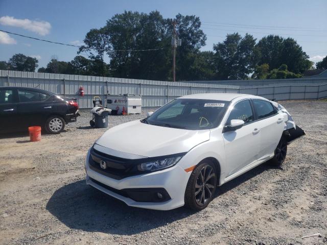 2HGFC2F83KH567393 - 2019 HONDA CIVIC SPOR WHITE photo 2