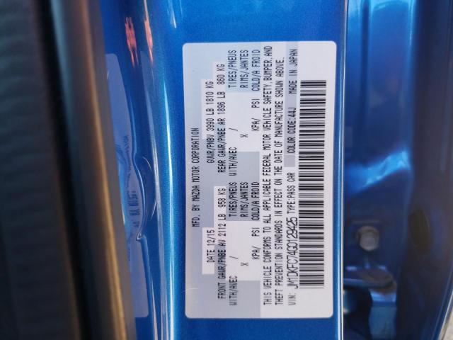 JM1DKFC74G0129425 - 2016 MAZDA CX-3 TOURI BLUE photo 10