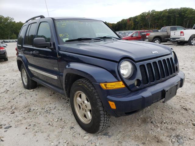 1J4GK48K76W221116 - 2006 JEEP LIBERTY SP BLUE photo 1