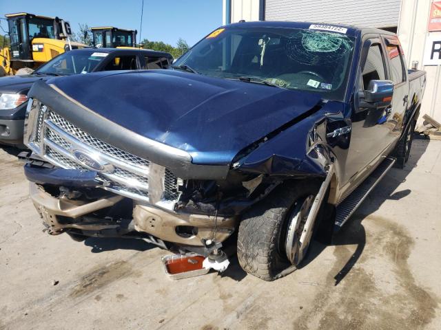 1FTFW1EF5BFD19051 - 2011 FORD F150 BLUE photo 2