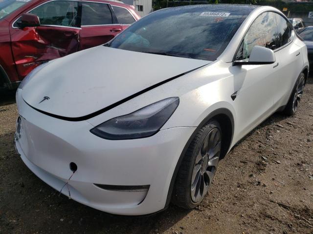 5YJYGDEF9MF197065 - 2021 TESLA MODEL Y أبيض صورة 2