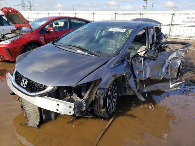 2HGFB2F97FH503214 - 2015 HONDA CIVIC EXL رمادي صورة 2