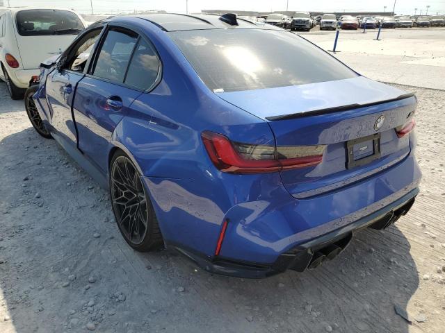 WBS33AY08NFL85884 - 2022 BMW M3 COMPETI BLUE photo 3