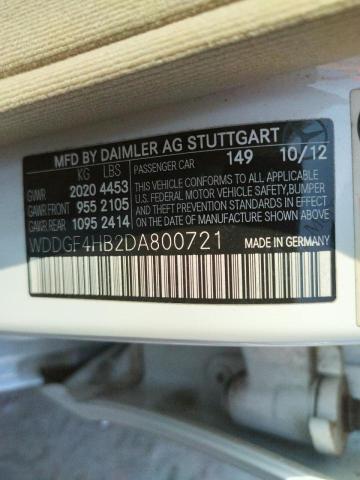 WDDGF4HB2DA800721 - 2013 MERCEDES-BENZ C 250 WHITE photo 10