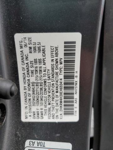 2HKRM4H3XEH693414 - 2014 HONDA CR-V LX GRAY photo 10