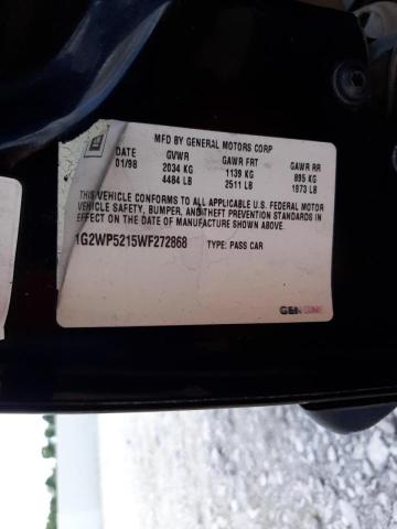 1G2WP5215WF272868 - 1998 PONTIAC GRAND PRIX შავი ფოტო 10