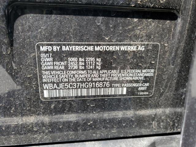 WBAJE5C37HG916876 - 2017 BMW 540 I Grafitowy zdjęcie 10