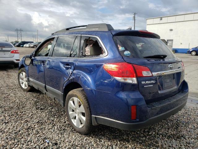 4S4BRDKC1B2388582 - 2011 SUBARU OUTBACK 3. BLUE photo 3