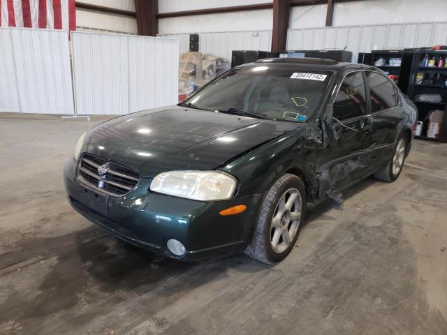 JN1CA31D8YT529254 - 2000 NISSAN MAXIMA GLE GREEN photo 2