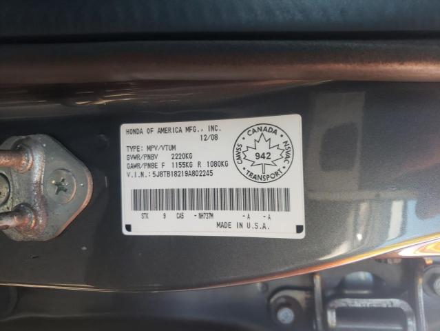 5J8TB18219A802245 - 2009 ACURA RDX GRAY photo 10