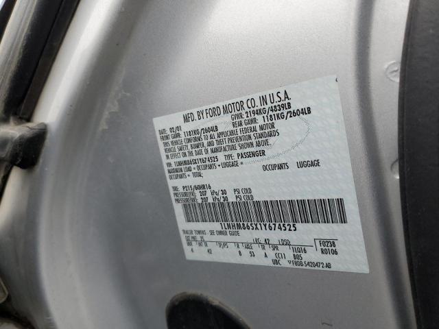 1LNHM86SX1Y674525 - 2001 LINCOLN LS 灰色 照片 10