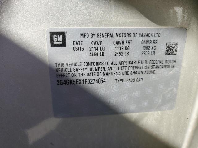 2G4GK5EX1F9274054 - 2015 BUICK REGAL TAN photo 10