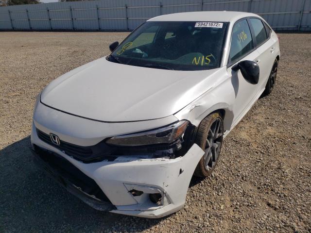 2HGFE2F53NH587826 - 2022 HONDA CIVIC SPOR WHITE photo 2