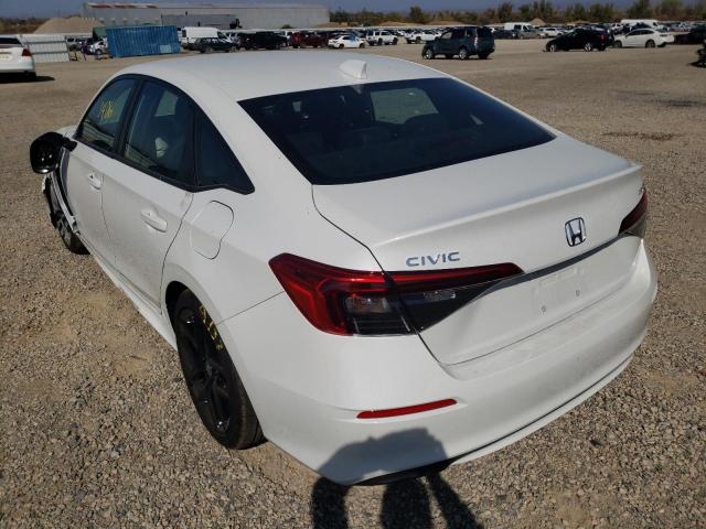 2HGFE2F53NH587826 - 2022 HONDA CIVIC SPOR WHITE photo 3