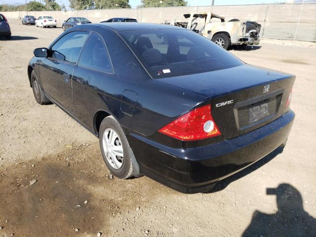 1HGEM22165L039484 - 2005 HONDA CIVIC DX V BLACK photo 3