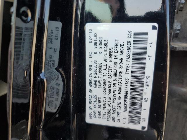 1HGCP2F88AA177183 - 2010 HONDA ACCORD EXL BLACK photo 10