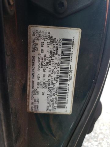 5TBBT4411YS049350 - 2000 TOYOTA TUNDRA ACCESS CAB  photo 10