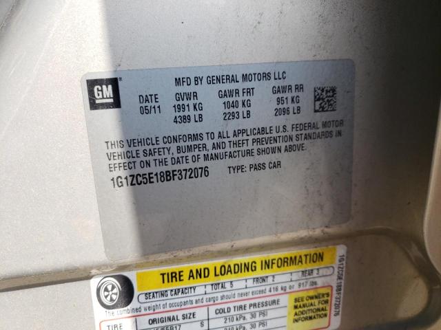 1G1ZC5E18BF372076 - 2011 CHEVROLET MALIBU 1LT 奶油色 照片 10