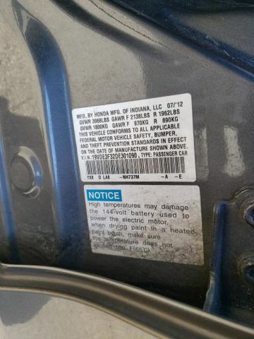 19VDE3F32DE301090 - 2013 ACURA ILX HYBRID GRAY photo 10