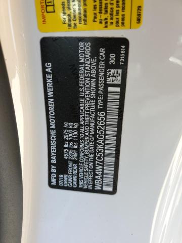 WBA4W7C53KAG52656 - 2019 BMW 440I WHITE photo 10