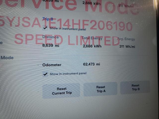 5YJSA1E14HF206190 - 2017 TESLA MODEL S Grafit foto 8