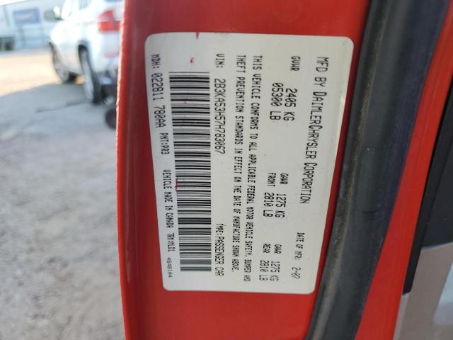 2B3KA53H57H783067 - 2007 DODGE CHARGER R/ RED photo 10