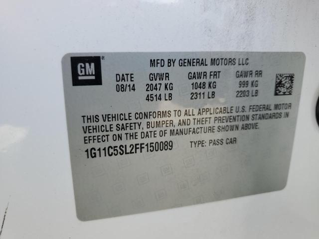 1G11C5SL2FF150089 - 2015 CHEVROLET MALIBU 1LT 白色 照片 10