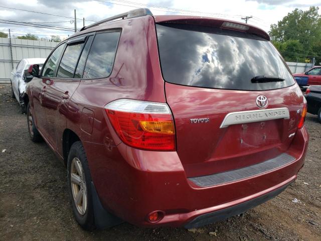 JTEES41A182094576 - 2008 TOYOTA HIGHLANDER BURGUNDY photo 3