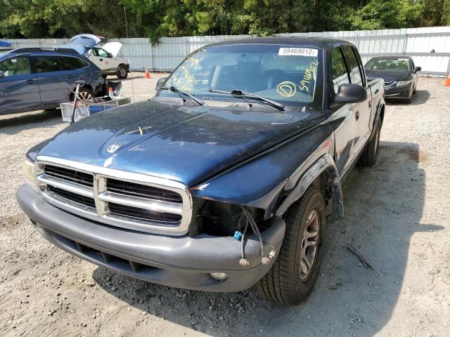 1D7HL38K44S774074 - 2004 DODGE DAKOT SPT/ BLUE photo 2