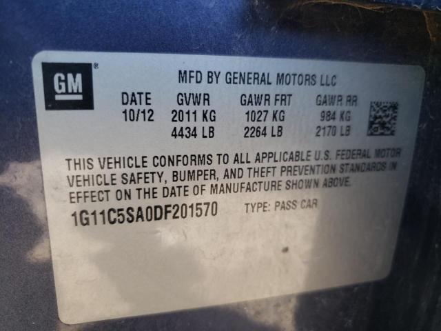 1G11C5SA0DF201570 - 2013 CHEVROLET MALIBU 1LT 蓝色 照片 10