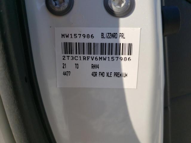 2T3C1RFV6MW157986 - 2021 TOYOTA RAV4 XLE P WHITE photo 10