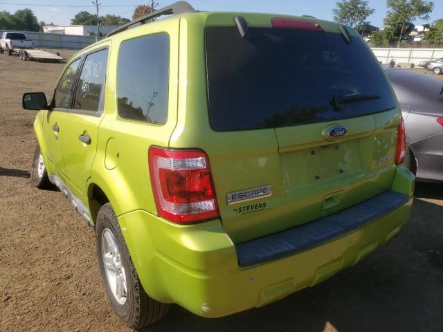 1FMCU5K38BKA51979 - 2011 FORD ESCAPE HYB GREEN photo 3