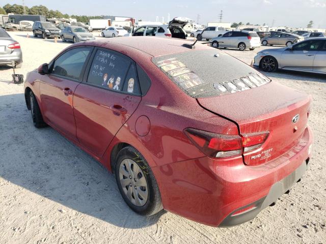 3KPA24AD2LE333173 - 2020 KIA RIO LX RED photo 3