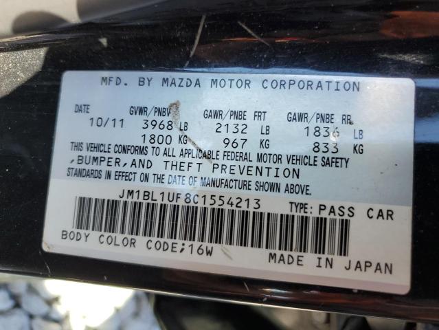 JM1BL1UF8C1554213 - 2012 MAZDA 3 I BLACK photo 10