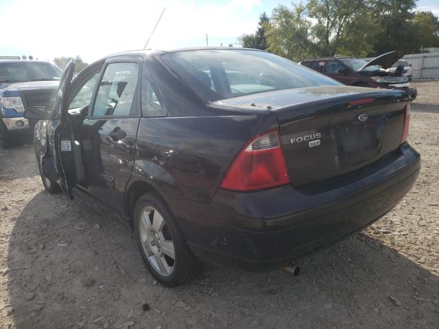 1FAHP34N27W235535 - 2007 FORD FOCUS ZX4 BLACK photo 3