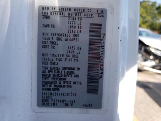 3N63M0ZN7HK701748 - 2017 CHEVROLET CITY EXPRE 白色 照片 10