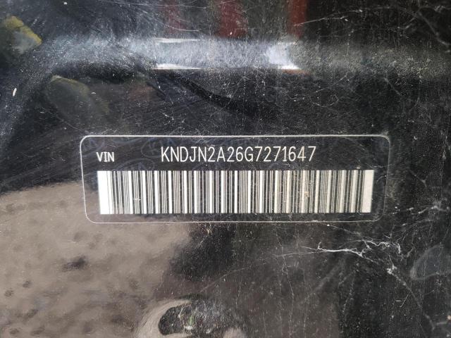 KNDJN2A26G7271647 - 2016 KIA SOUL BLACK photo 10