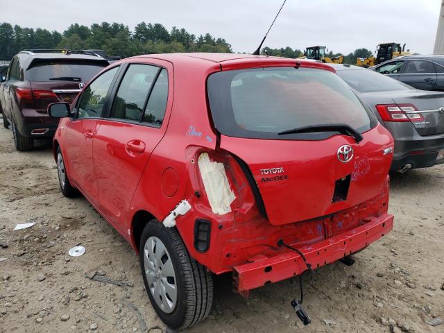 JTDKT4K30A5288539 - 2010 TOYOTA YARIS RED photo 3