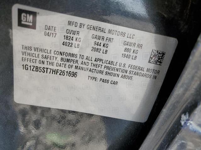 1G1ZB5ST7HF261696 - 2017 CHEVROLET MALIBU LS CHARCOAL photo 10